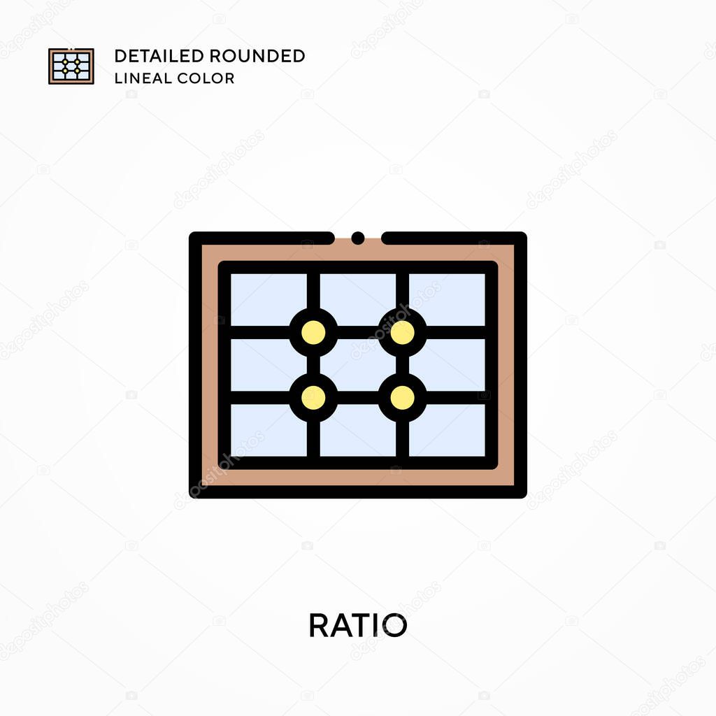Ratio detailed rounded lineal color. Modern vector illustration concepts. Easy to edit and customize.