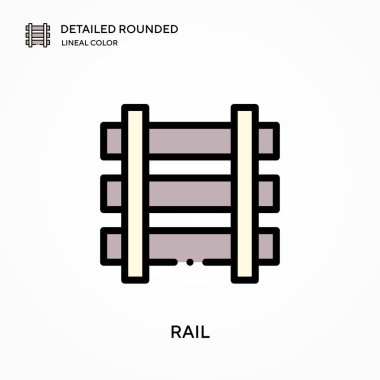 Demiryolu detaylı yuvarlak doğrusal renk vektör simgesi. Web mobil UI ögesi için resimleme sembolü tasarım şablonu. Düzenlenebilir vuruşlarda mükemmel renk modern piktogram. İş projeniz için Demiryolu simgeleri