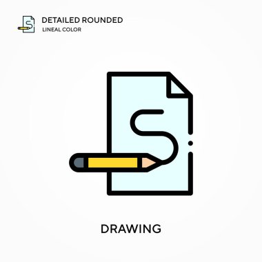 Ayrıntılı yuvarlak doğrusal renk vektör simgesi çiziliyor. Web mobil UI ögesi için resimleme sembolü tasarım şablonu. Düzenlenebilir vuruşlarda mükemmel renk modern piktogram. İş projeniz için simge çizimi