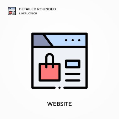 Web sitesi yuvarlak doğrusal renk vektörü simgesini detaylı olarak açıkladı. Web mobil UI ögesi için resimleme sembolü tasarım şablonu. Düzenlenebilir vuruşlarda mükemmel renk modern piktogram. İş projeniz için web sitesi simgeleri