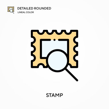 Ayrıntılı yuvarlak çizgi renk vektör simgesi damgası. Web mobil UI ögesi için resimleme sembolü tasarım şablonu. Düzenlenebilir vuruşlarda mükemmel renk modern piktogram. İş projeniz için pul simgeleri