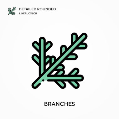 Dallar yuvarlak doğrusal renk vektörü simgesini detaylandırdı. Web mobil UI ögesi için resimleme sembolü tasarım şablonu. Düzenlenebilir vuruşlarda mükemmel renk modern piktogram. İş projeniz için şube simgeleri