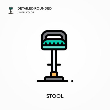 Dışkı detaylı yuvarlak doğrusal renk vektör simgesi. Web mobil UI ögesi için resimleme sembolü tasarım şablonu. Düzenlenebilir vuruşlarda mükemmel renk modern piktogram. İş projeniz için dışkı simgeleri