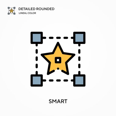 Akıllı ayrıntılı yuvarlak doğrusal renk vektör simgesi. Web mobil UI ögesi için resimleme sembolü tasarım şablonu. Düzenlenebilir vuruşlarda mükemmel renk modern piktogram. İş projeniz için akıllı simgeler