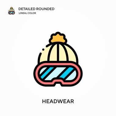 Başlık ayrıntılı yuvarlak doğrusal renk vektör simgesi. Web mobil UI ögesi için resimleme sembolü tasarım şablonu. Düzenlenebilir vuruşlarda mükemmel renk modern piktogram. İş projeniz için başlık simgeleri