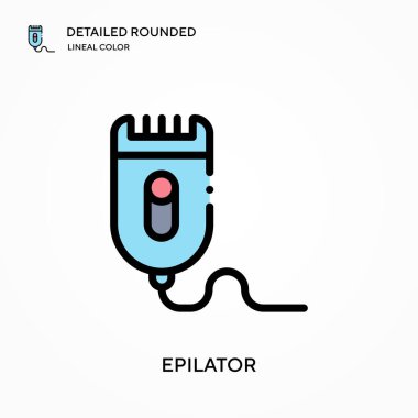 Epilatör ayrıntılı yuvarlak doğrusal renk vektörü simgesi. Web mobil UI ögesi için resimleme sembolü tasarım şablonu. Düzenlenebilir vuruşlarda mükemmel renk modern piktogram. İş projeniz için epilatör simgeleri