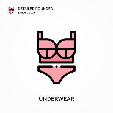 İç çamaşırı ayrıntılı yuvarlak doğrusal renk vektör simgesi. Web mobil UI ögesi için resimleme sembolü tasarım şablonu. Düzenlenebilir vuruşlarda mükemmel renk modern piktogram. İş projeniz için iç çamaşırı simgeleri