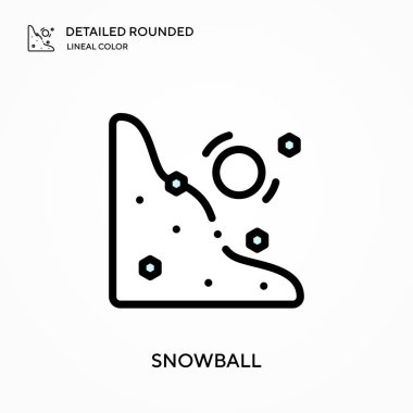 Kartopu ayrıntılı yuvarlak doğrusal renk vektör simgesi. Web mobil UI ögesi için resimleme sembolü tasarım şablonu. Düzenlenebilir vuruşlarda mükemmel renk modern piktogram. İş projeniz için kartopu simgeleri