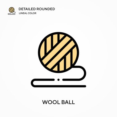 Yün topu yuvarlak yuvarlak doğrusal renk vektör simgesini detaylandırdı. Web mobil UI ögesi için resimleme sembolü tasarım şablonu. Düzenlenebilir vuruşlarda mükemmel renk modern piktogram. İş projeniz için yün topu simgeleri