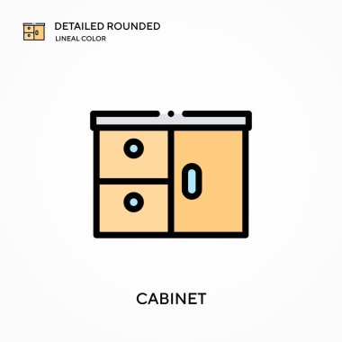 Kabine ayrıntılı yuvarlak doğrusal renk vektör ikonu. Web mobil UI ögesi için resimleme sembolü tasarım şablonu. Düzenlenebilir vuruşlarda mükemmel renk modern piktogram. İş projeniz için kabine simgeleri