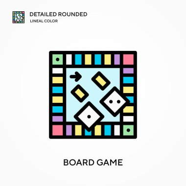 Masa oyunu yuvarlak doğrusal renk vektörü simgesini detaylı olarak açıkladı. Web mobil UI ögesi için resimleme sembolü tasarım şablonu. Düzenlenebilir vuruşlarda mükemmel renk modern piktogram. İş projeniz için masa oyunu simgeleri