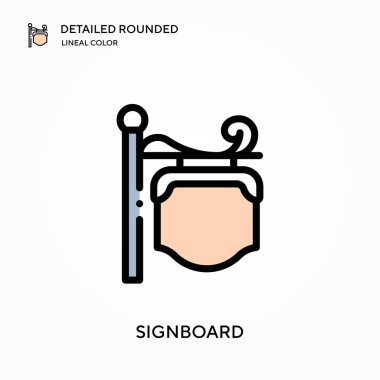 İmza tahtası yuvarlak doğrusal renk vektörü simgesini detaylı olarak açıkladı. Web mobil UI ögesi için resimleme sembolü tasarım şablonu. Düzenlenebilir vuruşlarda mükemmel renk modern piktogram. İş projeniz için simge simgeleri