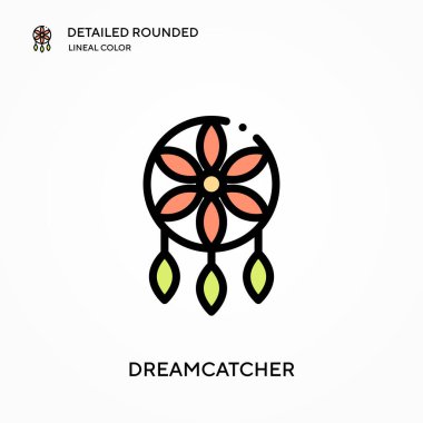 Düş kapanı ayrıntılı yuvarlak doğrusal renk vektör ikonu. Web mobil UI ögesi için resimleme sembolü tasarım şablonu. Düzenlenebilir vuruşlarda mükemmel renk modern piktogram. İş projeniz için düş kapanı simgeleri