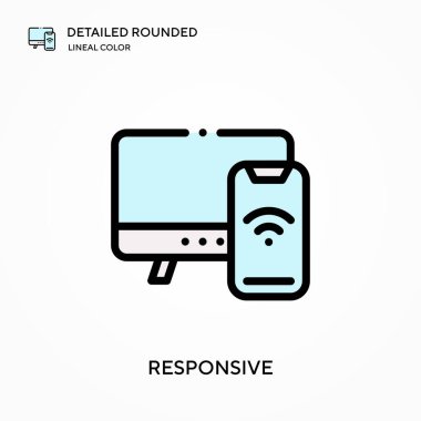 Yanıt detaylı yuvarlak doğrusal renk vektörü ikonu. Web mobil UI ögesi için resimleme sembolü tasarım şablonu. Düzenlenebilir vuruşlarda mükemmel renk modern piktogram. İş projeniz için ilgili simgeler