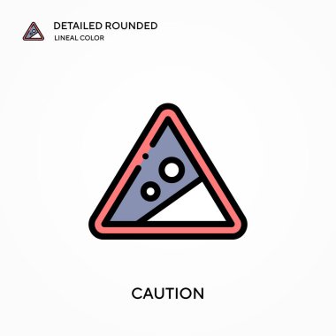 Uyarı ayrıntılı yuvarlak doğrusal renk vektör simgesi. Web mobil UI ögesi için resimleme sembolü tasarım şablonu. Düzenlenebilir vuruşlarda mükemmel renk modern piktogram. İş projeniz için uyarı simgeleri
