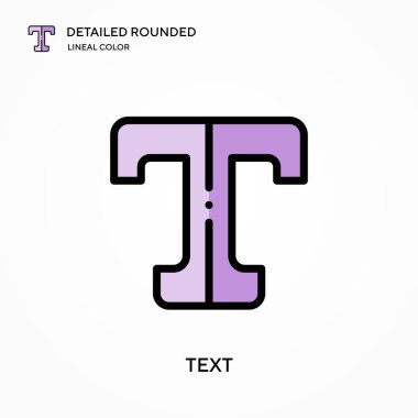 Metin ayrıntılı yuvarlak doğrusal renk vektör simgesi. Web mobil UI ögesi için resimleme sembolü tasarım şablonu. Düzenlenebilir vuruşlarda mükemmel renk modern piktogram. İş projeniz için metin simgeleri