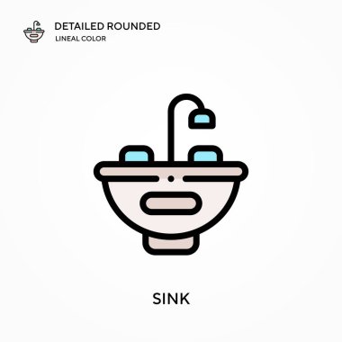 Detaylı yuvarlak doğrusal renk vektör simgesini batır. Web mobil UI ögesi için resimleme sembolü tasarım şablonu. Düzenlenebilir vuruşlarda mükemmel renk modern piktogram. İş projeniz için simgeleri batır