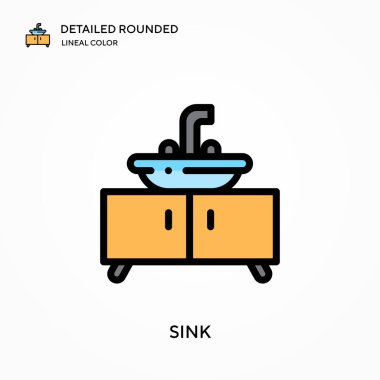 Detaylı yuvarlak doğrusal renk vektör simgesini batır. Web mobil UI ögesi için resimleme sembolü tasarım şablonu. Düzenlenebilir vuruşlarda mükemmel renk modern piktogram. İş projeniz için simgeleri batır