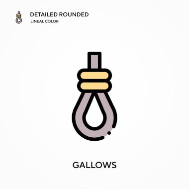 Darağacı ayrıntılı yuvarlak doğrusal renk vektörü simgesi. Web mobil UI ögesi için resimleme sembolü tasarım şablonu. Düzenlenebilir vuruşlarda mükemmel renk modern piktogram. İş projeniz için darağacı simgeleri