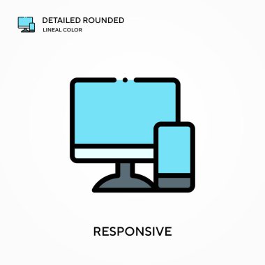 Yanıt detaylı yuvarlak doğrusal renk vektörü ikonu. Web mobil UI ögesi için resimleme sembolü tasarım şablonu. Düzenlenebilir vuruşlarda mükemmel renk modern piktogram. İş projeniz için ilgili simgeler