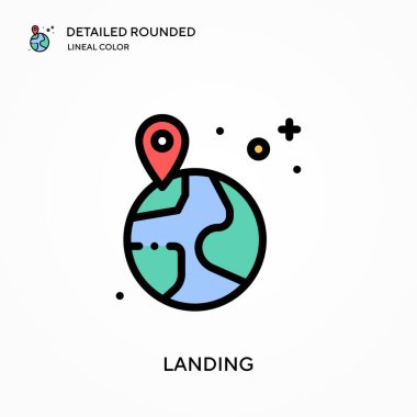 Ayrıntılı yuvarlak doğrusal renk vektör simgesi indiriliyor. Web mobil UI ögesi için resimleme sembolü tasarım şablonu. Düzenlenebilir vuruşlarda mükemmel renk modern piktogram. İş projeniz için indirme simgeleri