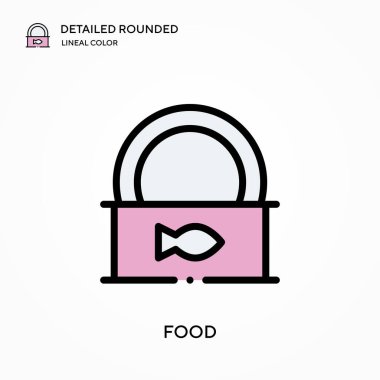 Gıda detaylı yuvarlak doğrusal renk vektör ikonu. Web mobil UI ögesi için resimleme sembolü tasarım şablonu. Düzenlenebilir vuruşlarda mükemmel renk modern piktogram. İş projeniz için yiyecek simgeleri