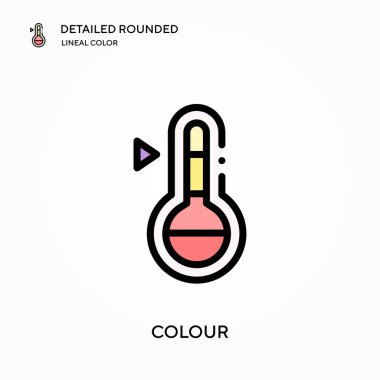 Renkli yuvarlak doğrusal renk vektörü simgesi. Web mobil UI ögesi için resimleme sembolü tasarım şablonu. Düzenlenebilir vuruşlarda mükemmel renk modern piktogram. İş projeniz için renk simgeleri