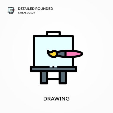 Ayrıntılı yuvarlak doğrusal renk vektör simgesi çiziliyor. Web mobil UI ögesi için resimleme sembolü tasarım şablonu. Düzenlenebilir vuruşlarda mükemmel renk modern piktogram. İş projeniz için simge çizimi