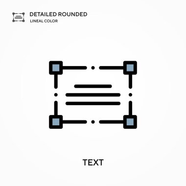 Metin ayrıntılı yuvarlak doğrusal renk vektör simgesi. Web mobil UI ögesi için resimleme sembolü tasarım şablonu. Düzenlenebilir vuruşlarda mükemmel renk modern piktogram. İş projeniz için metin simgeleri