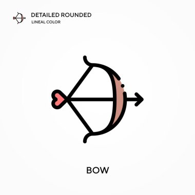 Yaylı ayrıntılı yuvarlak doğrusal renk vektör simgesi. Web mobil UI ögesi için resimleme sembolü tasarım şablonu. Düzenlenebilir vuruşlarda mükemmel renk modern piktogram. İş projeniz için yay simgeleri