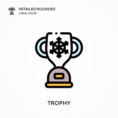 Kupa ayrıntılı yuvarlak lineal renk vektör ikonu. Web mobil UI ögesi için resimleme sembolü tasarım şablonu. Düzenlenebilir vuruşlarda mükemmel renk modern piktogram. İş projeniz için kupa simgeleri