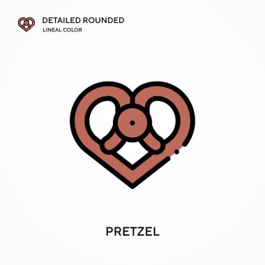 Simit ayrıntılı yuvarlak doğrusal renk vektör simgesi. Web mobil UI ögesi için resimleme sembolü tasarım şablonu. Düzenlenebilir vuruşlarda mükemmel renk modern piktogram. İş projeniz için simge simgeleri