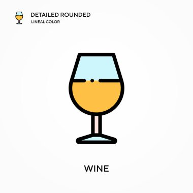 Şarap detaylı yuvarlak doğrusal renk vektör ikonu. Web mobil UI ögesi için resimleme sembolü tasarım şablonu. Düzenlenebilir vuruşlarda mükemmel renk modern piktogram. İş projeniz için şarap simgeleri