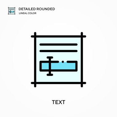 Metin ayrıntılı yuvarlak doğrusal renk vektör simgesi. Web mobil UI ögesi için resimleme sembolü tasarım şablonu. Düzenlenebilir vuruşlarda mükemmel renk modern piktogram. İş projeniz için metin simgeleri
