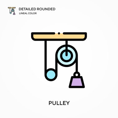 Makara ayrıntılı yuvarlak doğrusal renk vektör ikonu. Web mobil UI ögesi için resimleme sembolü tasarım şablonu. Düzenlenebilir vuruşlarda mükemmel renk modern piktogram. İş projeniz için makara simgeleri