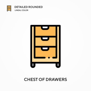 Çekmecelerin sandığı yuvarlak çizgili renk vektör ikonunun detaylarını verdi. Web mobil UI ögesi için resimleme sembolü tasarım şablonu. Düzenlenebilir vuruşlarda mükemmel renk modern piktogram. İş projeniz için sandık çekmece simgeleri