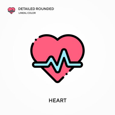 Kalp detaylı yuvarlak doğrusal renk vektör simgesi. Web mobil UI ögesi için resimleme sembolü tasarım şablonu. Düzenlenebilir vuruşlarda mükemmel renk modern piktogram. İş projeniz için kalp simgeleri