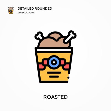 Kavrulmuş ayrıntılı yuvarlak doğrusal renk vektör simgesi. Web mobil UI ögesi için resimleme sembolü tasarım şablonu. Düzenlenebilir vuruşlarda mükemmel renk modern piktogram. İş projeniz için kavrulmuş simgeler