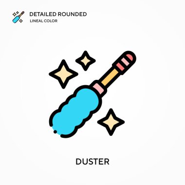 Toz detaylı yuvarlak doğrusal renk vektör simgesi. Web mobil UI ögesi için resimleme sembolü tasarım şablonu. Düzenlenebilir vuruşlarda mükemmel renk modern piktogram. İş projeniz için toz simgeleri