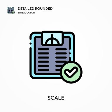 Ayrıntılı yuvarlak doğrusal renk vektörü simgesini ölçeklendir. Web mobil UI ögesi için resimleme sembolü tasarım şablonu. Düzenlenebilir vuruşlarda mükemmel renk modern piktogram. İş projeniz için simgeleri ölçeklendir