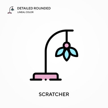 Kazıyıcı ayrıntılı yuvarlak doğrusal renk vektör simgesi. Web mobil UI ögesi için resimleme sembolü tasarım şablonu. Düzenlenebilir vuruşlarda mükemmel renk modern piktogram. İş projeniz için kazıyıcı simgeleri