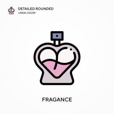 Fragance ayrıntılı yuvarlak doğrusal renk vektör simgesi. Web mobil UI ögesi için resimleme sembolü tasarım şablonu. Düzenlenebilir vuruşlarda mükemmel renk modern piktogram. İş projeniz için kırılma simgeleri