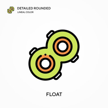 Ayrıntılı yuvarlak doğrusal renk vektör simgesini yüzdür. Web mobil UI ögesi için resimleme sembolü tasarım şablonu. Düzenlenebilir vuruşlarda mükemmel renk modern piktogram. İş projeniz için simgeleri süzül