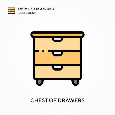 Çekmecelerin sandığı yuvarlak çizgili renk vektör ikonunun detaylarını verdi. Web mobil UI ögesi için resimleme sembolü tasarım şablonu. Düzenlenebilir vuruşlarda mükemmel renk modern piktogram. İş projeniz için sandık çekmece simgeleri