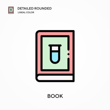 Kitap ayrıntılı yuvarlak doğrusal renk vektör simgesi. Web mobil UI ögesi için resimleme sembolü tasarım şablonu. Düzenlenebilir vuruşlarda mükemmel renk modern piktogram. İş projeniz için rezervasyon simgeleri