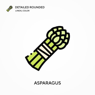 Kuşkonmaz ayrıntılı yuvarlak doğrusal renk vektör ikonu. Web mobil UI ögesi için resimleme sembolü tasarım şablonu. Düzenlenebilir vuruşlarda mükemmel renk modern piktogram. İş projeniz için kuşkonmaz simgeleri