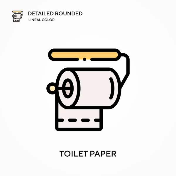 Toilet Paper Detailed Rounded Lineal Color Vector Icon Illustration Symbol — Stock Vector