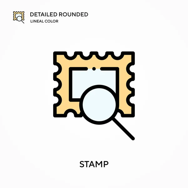 Stamp Specially Lineal Color Vector Icon 디자인 모바일 요소를 템플릿 — 스톡 벡터