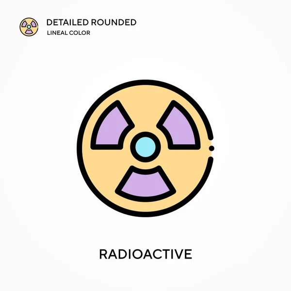 Radioactive detailed rounded lineal color vector icon. Illustration symbol design template for web mobile UI element. Perfect color modern pictogram on editable stroke. Radioactive icons for your business project