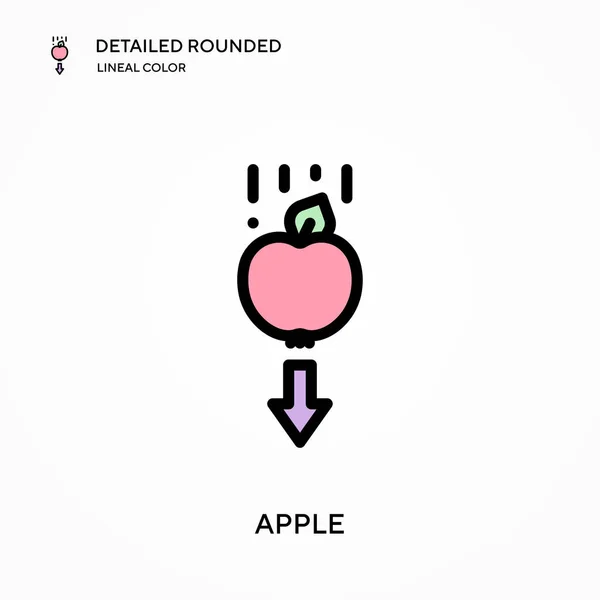 Apple Detallado Redondeado Icono Vector Color Lineal Plantilla Diseño Símbolo — Archivo Imágenes Vectoriales